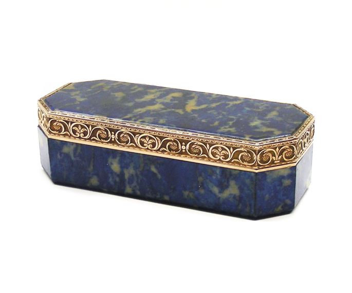 Antique Austrian gold-mounted lapis lazuli snuff box by Josef Wolfgang Schmidt, Vienna, 1803 | MasterArt
